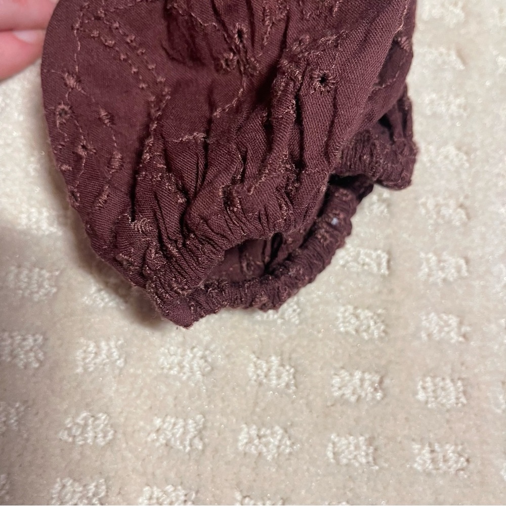 Old Navy burgundy eyelet long sleeve blouse - Picture 9 of 15